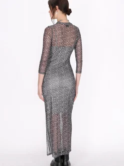 MyMo Damen Kleid in weiß - Ausschnitt: Rundhals