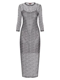 MyMo Damen Kleid in weiß - Ausschnitt: Rundhals