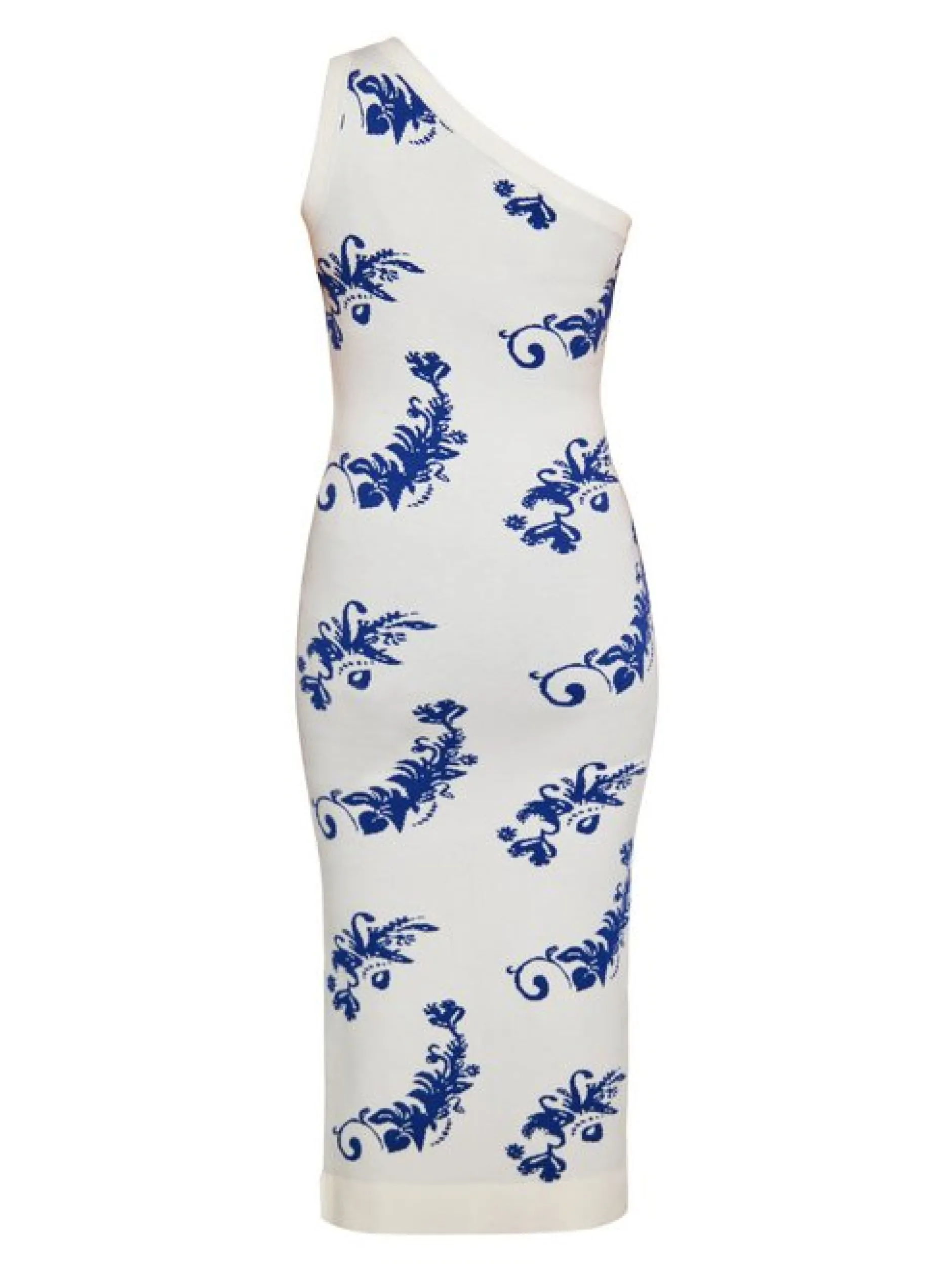 MyMo Damen Kleid in weiß blau - Länge: mittel