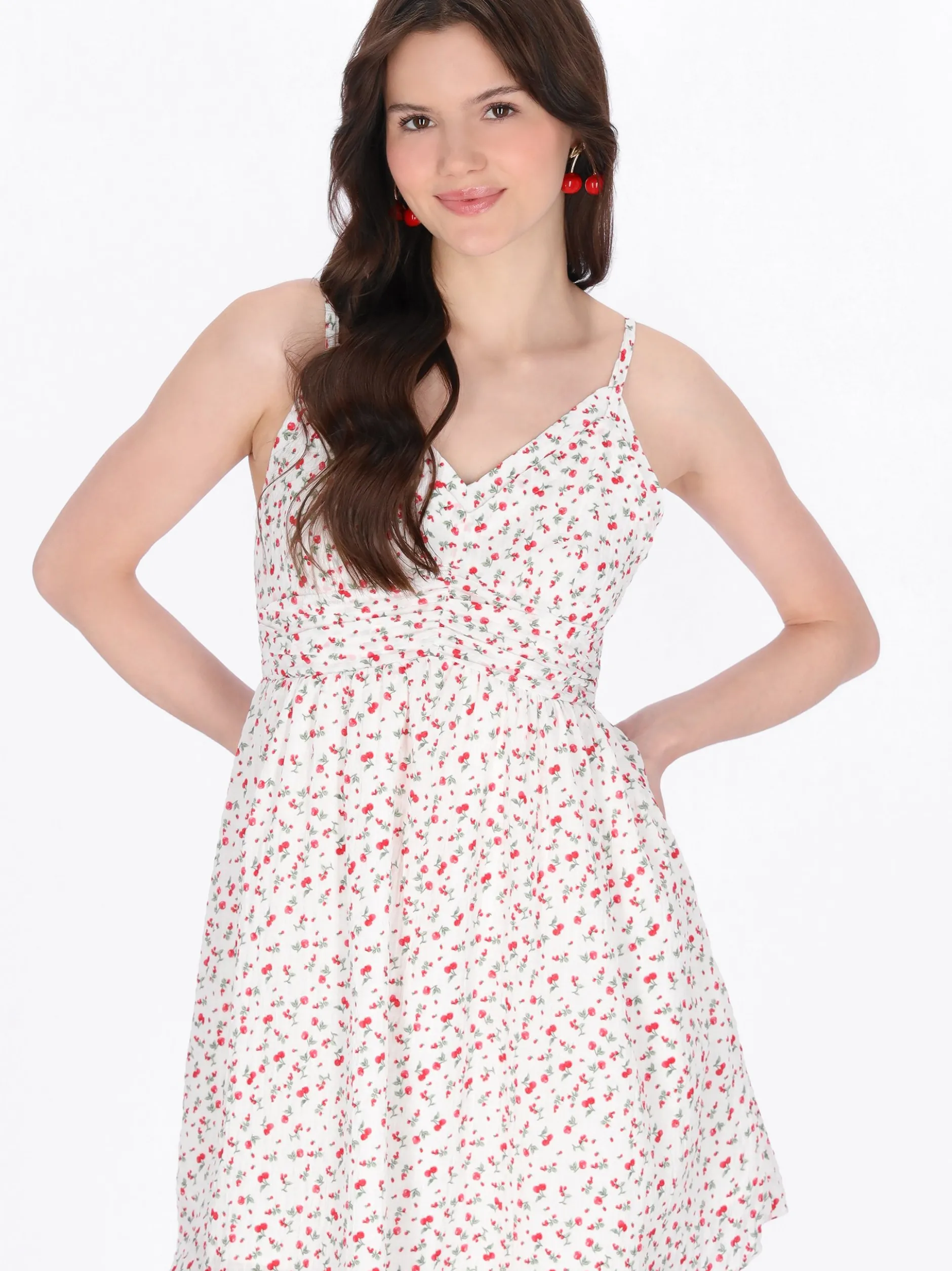 MyMo Damen Kleid in weiß - Länge: mittel