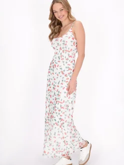 MyMo Damen Kleid in weiß - Länge: mittel