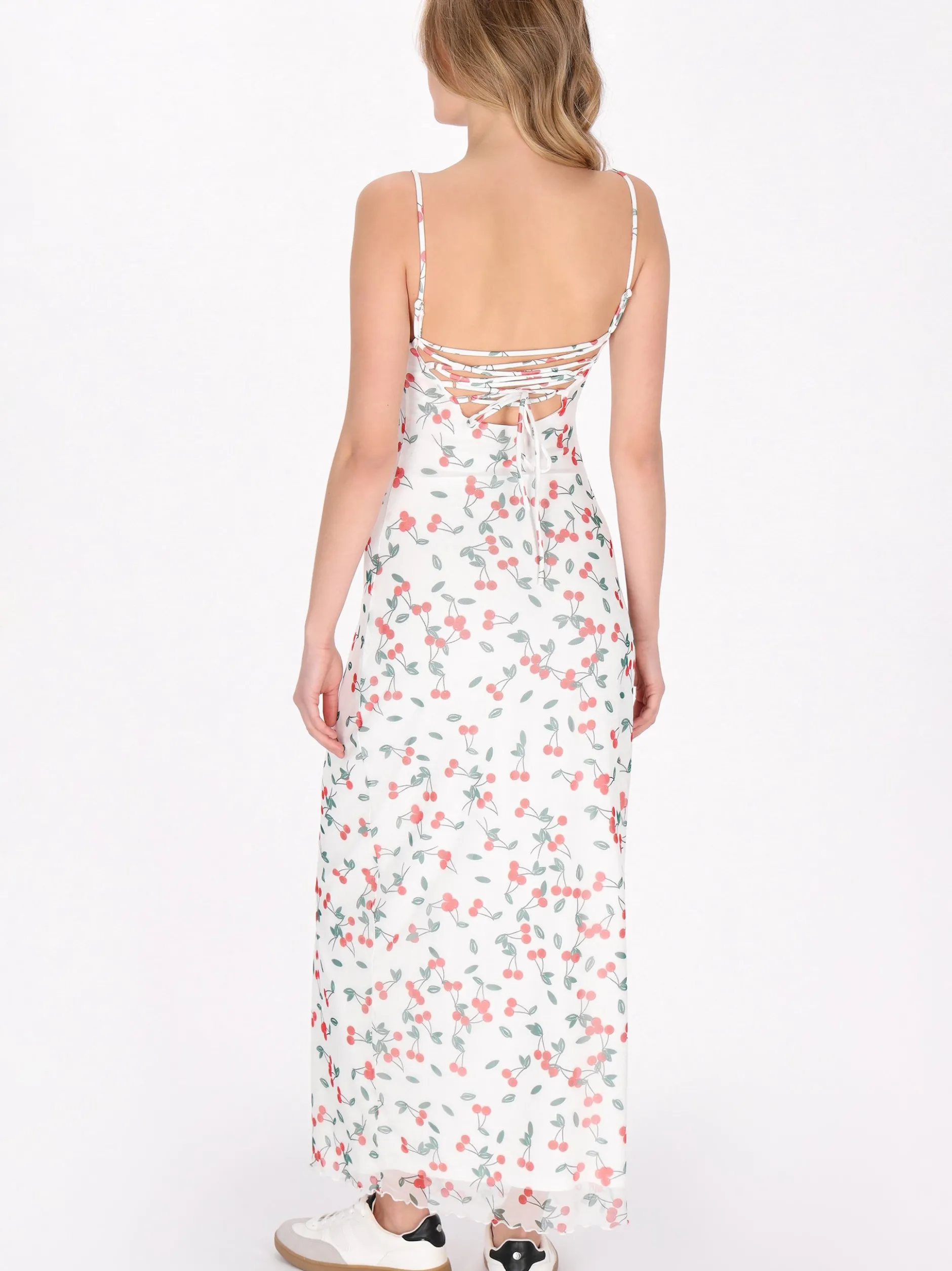 MyMo Damen Kleid in weiß - Länge: mittel