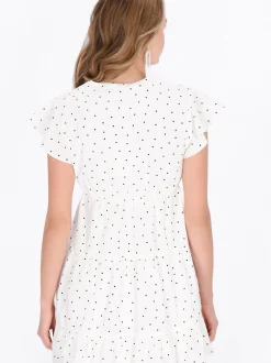 MyMo Damen Kleid in weiß - Länge: mittel