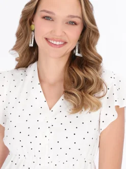 MyMo Damen Kleid in weiß - Länge: mittel
