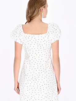 MyMo Damen Kleid in weiß - Länge: mittel