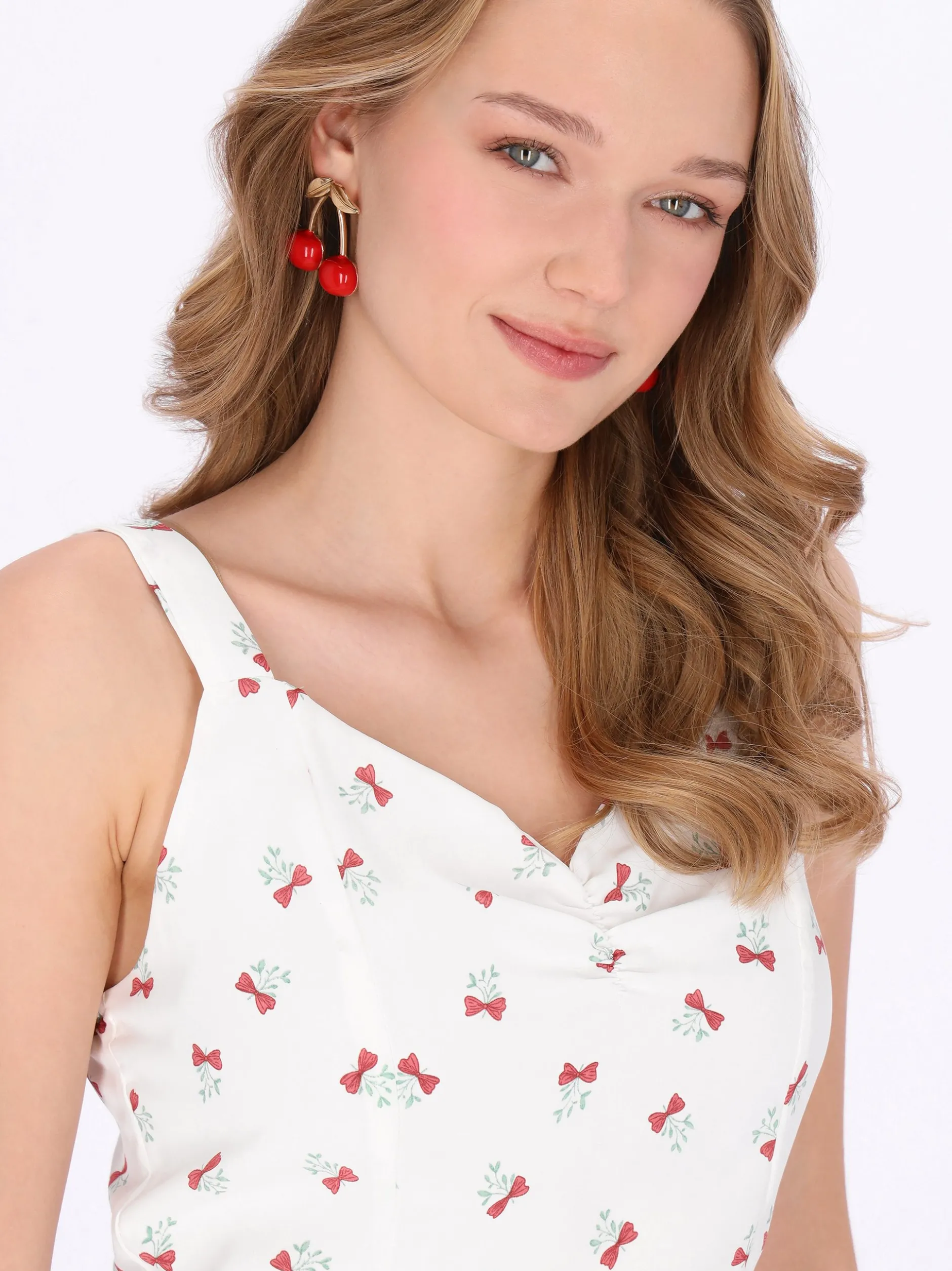 MyMo Damen Kleid in weiß - Länge: mittel
