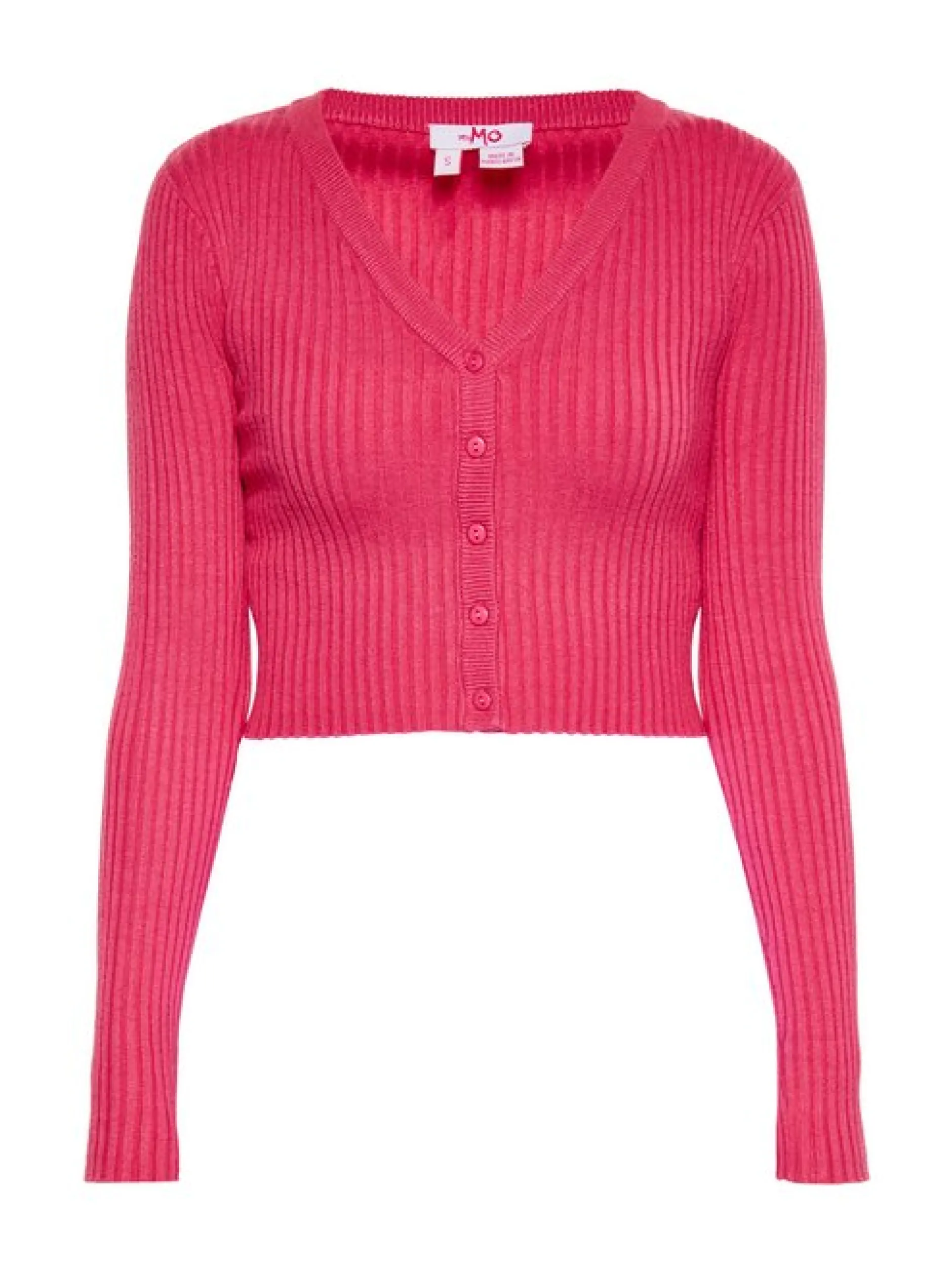 MyMo Damen kurze Strickjacke in pink