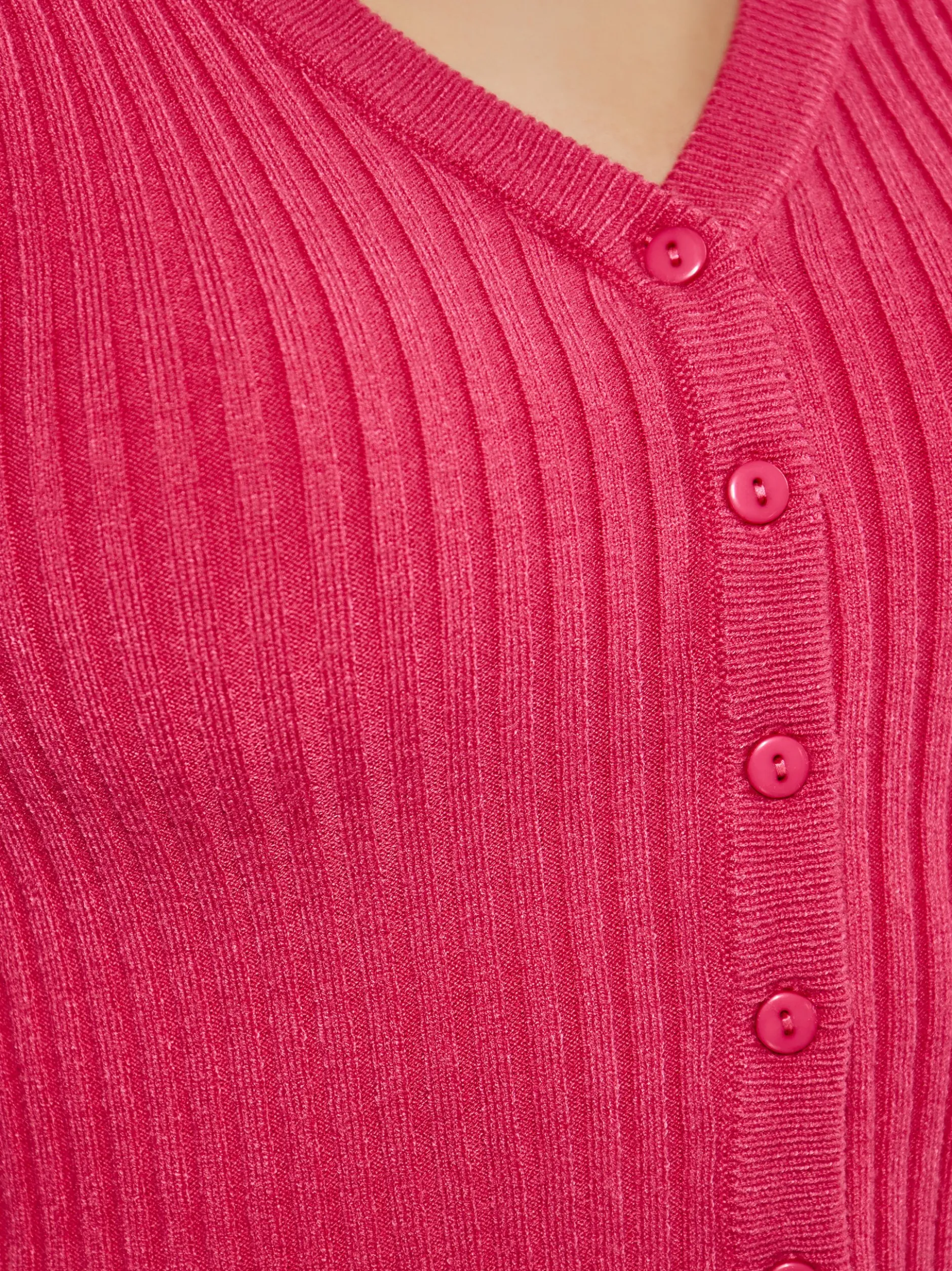 MyMo Damen kurze Strickjacke in pink
