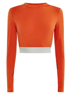 MyMo Damen Langarm in orange - Ausschnitt: Rundhals