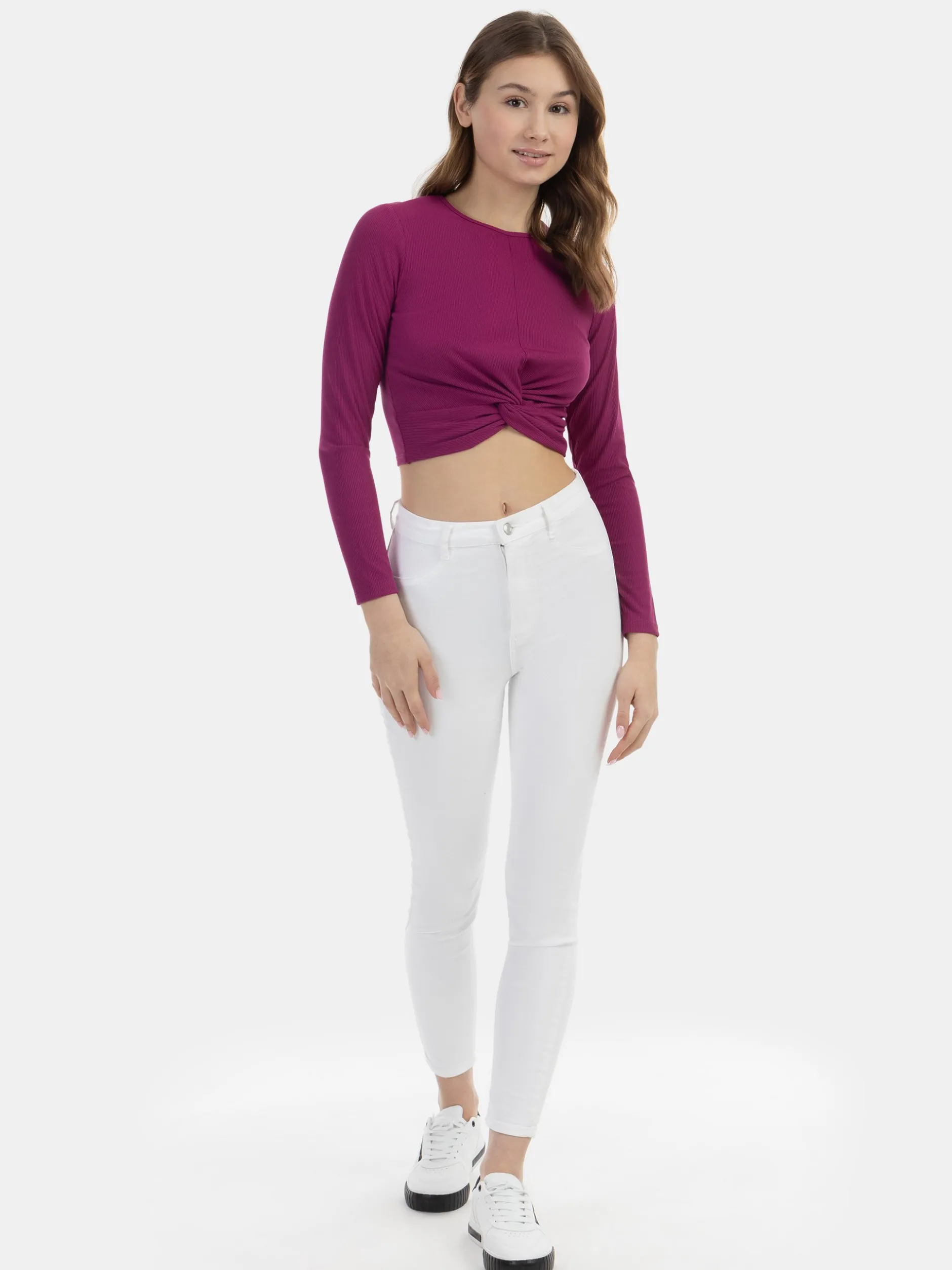 MyMo Damen Langarmshirt in fuchsia