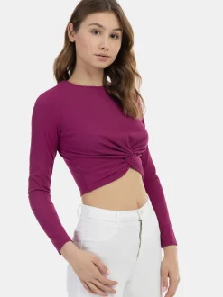 MyMo Damen Langarmshirt in fuchsia