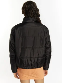 MyMo Damen Leicht wattierte Blousonjacke in schwarz