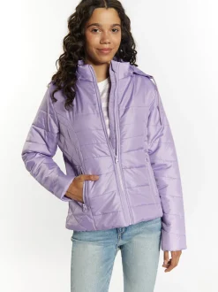 MyMo Damen Leicht wattierte Jacke in lila