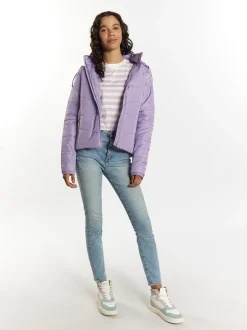 MyMo Damen Leicht wattierte Jacke in lila