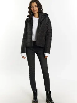 MyMo Damen Leicht wattierte Jacke in schwarz