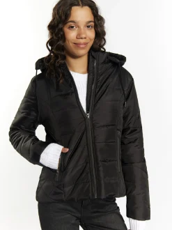 MyMo Damen Leicht wattierte Jacke in schwarz