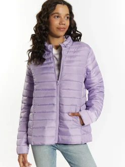 MyMo Damen Leicht wattierte Jacke in lila