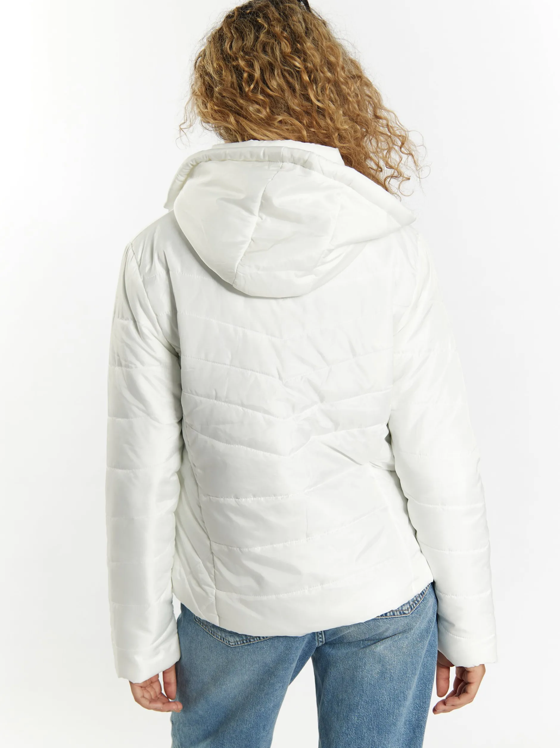 MyMo Damen Leicht wattierte Jacke in ecru
