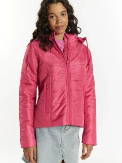 MyMo Damen Leicht wattierte Jacke in pink