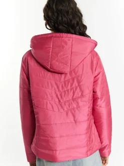 MyMo Damen Leicht wattierte Jacke in pink
