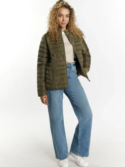 MyMo Damen Leicht wattierte Jacke in oliv