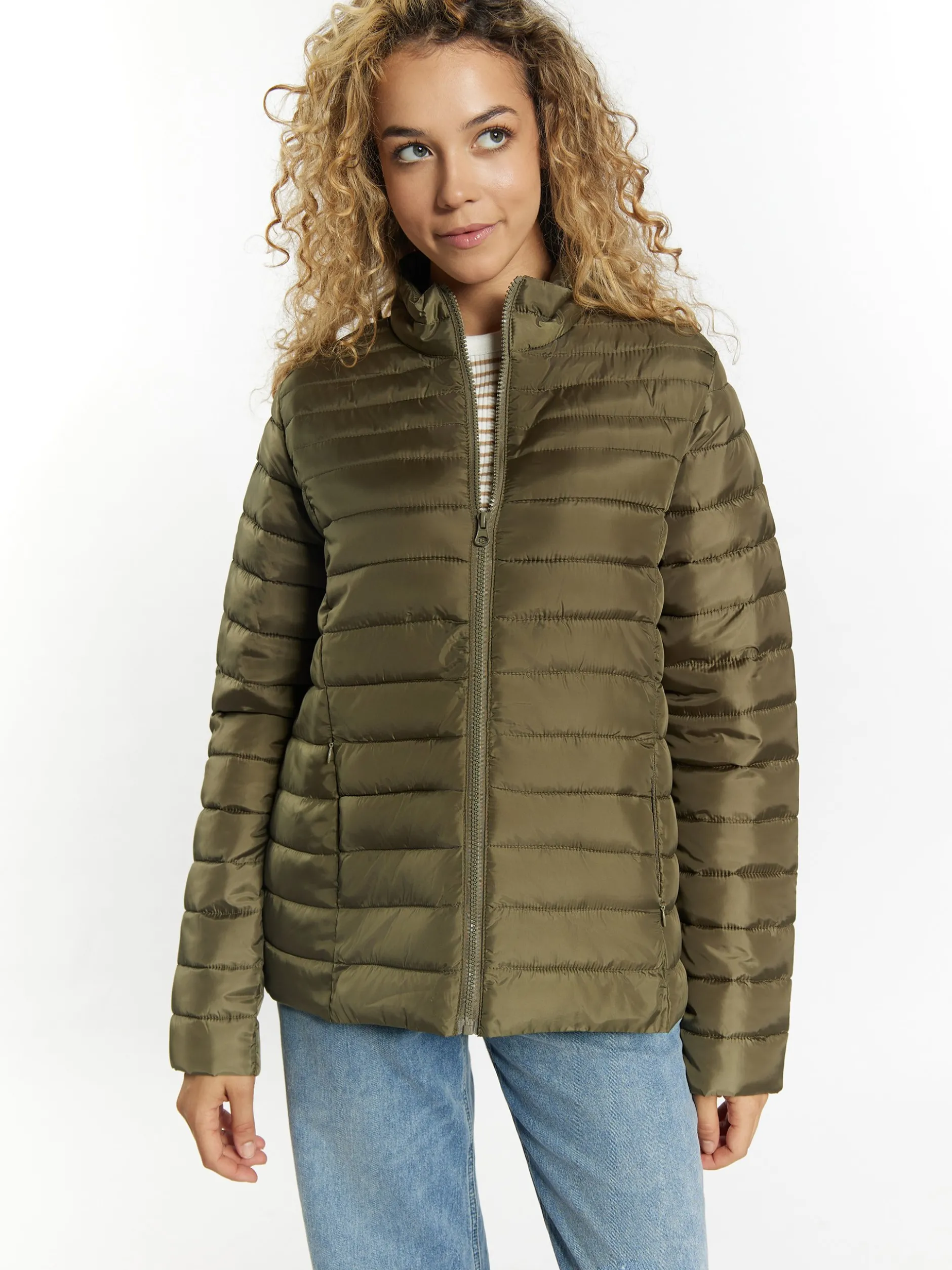 MyMo Damen Leicht wattierte Jacke in oliv