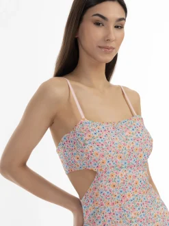 MyMo Damen Minikleid in mehrfarbig - Ausschnitt: Karree