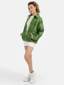 MyMo Damen Oversize-Blouson in grün