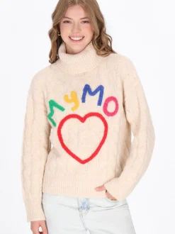 MyMo Damen Pullover in beige