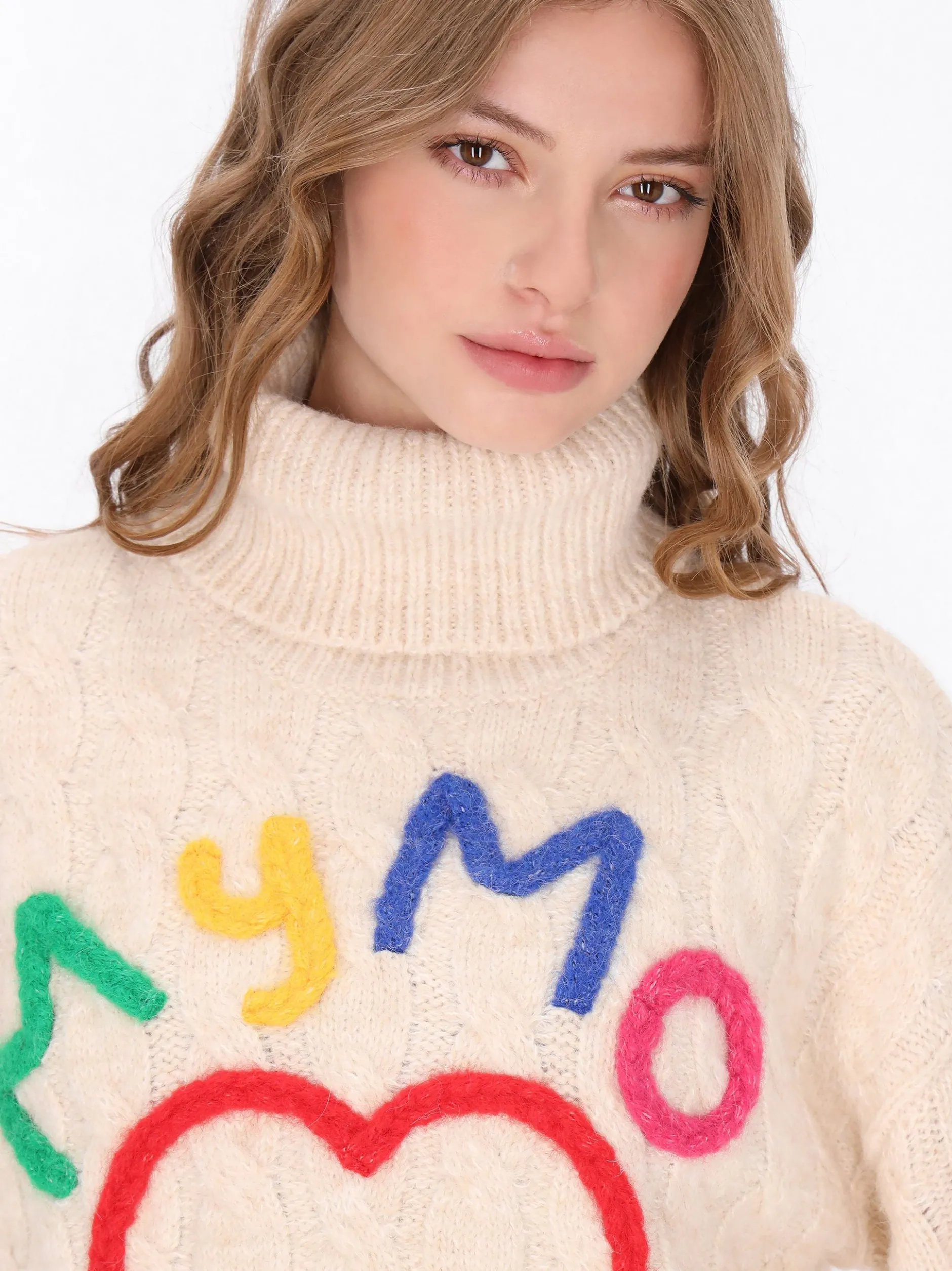 MyMo Damen Pullover in beige