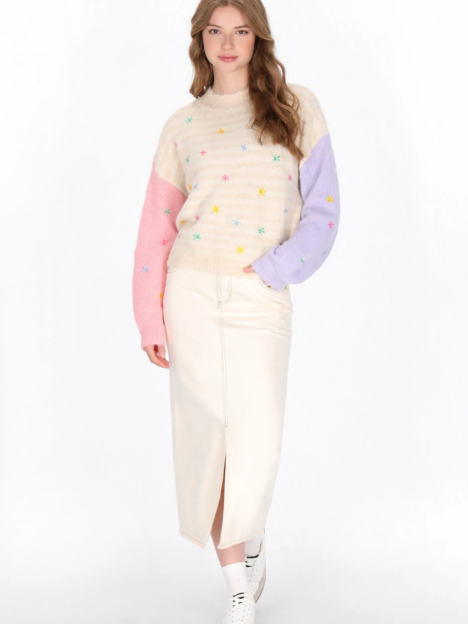 MyMo Damen Pullover in beige