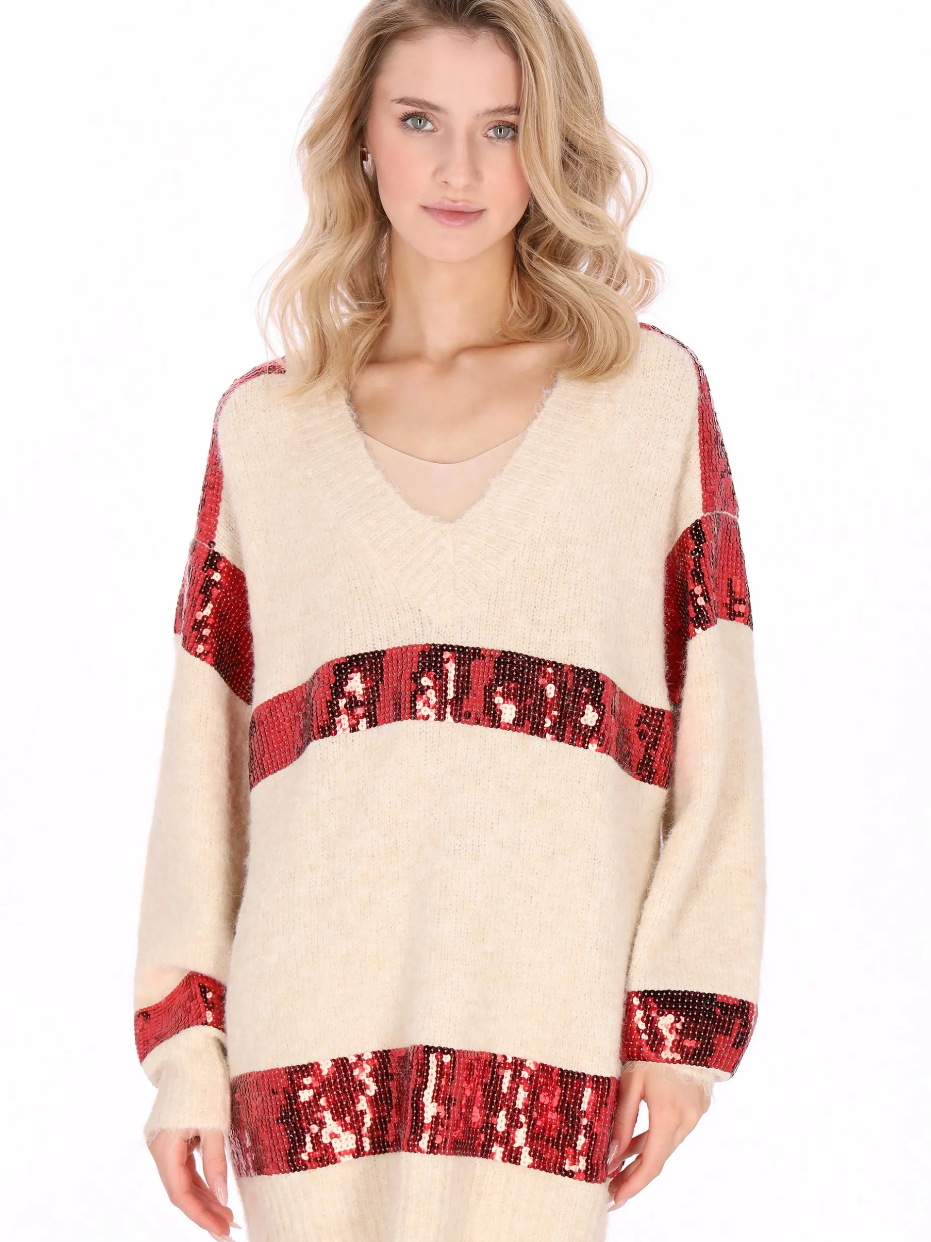 MyMo Damen Pullover in beige