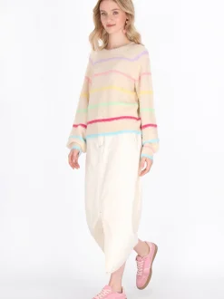MyMo Damen Pullover in beige - Ausschnitt: Rundhals