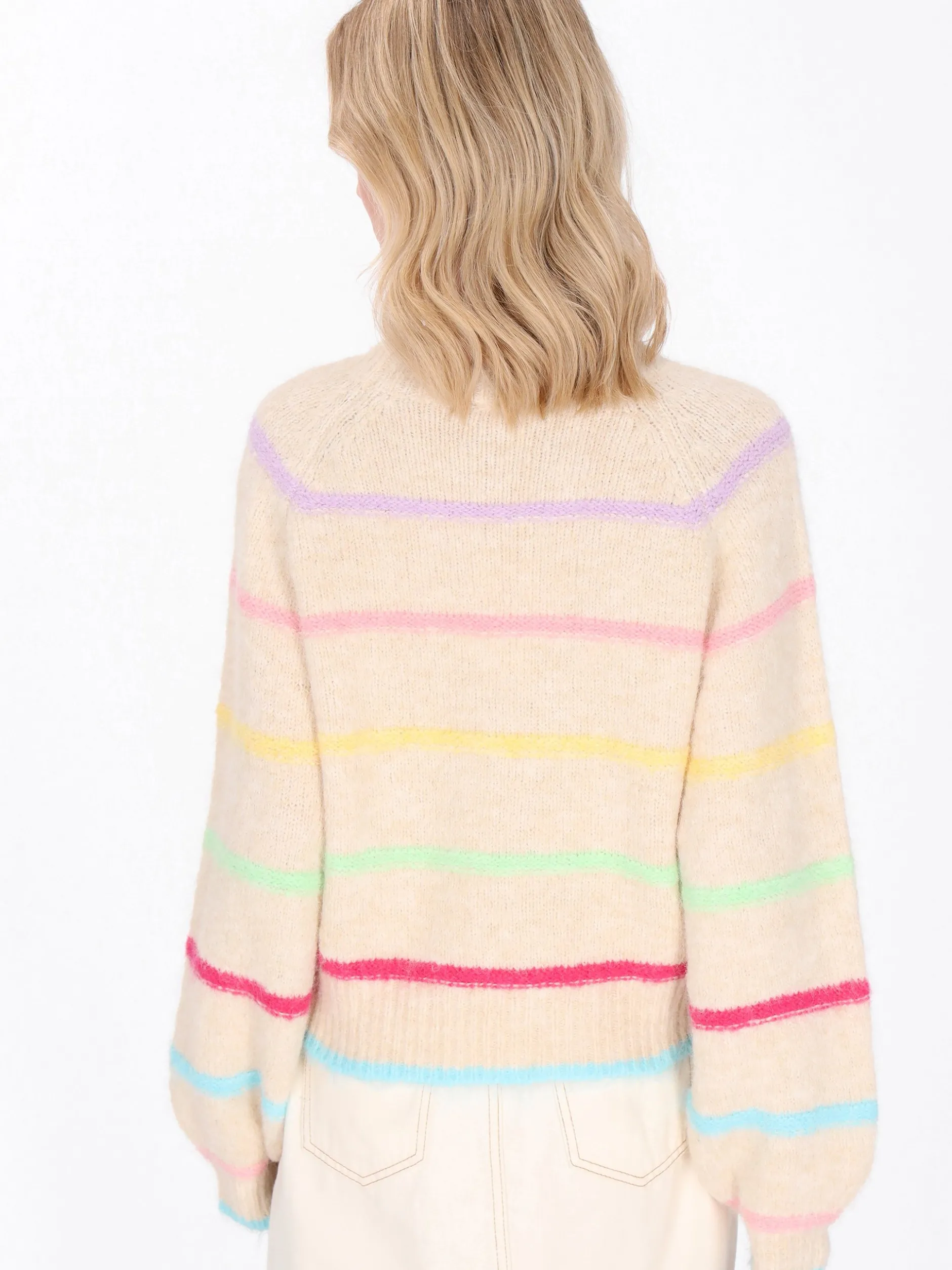 MyMo Damen Pullover in beige - Ausschnitt: Rundhals
