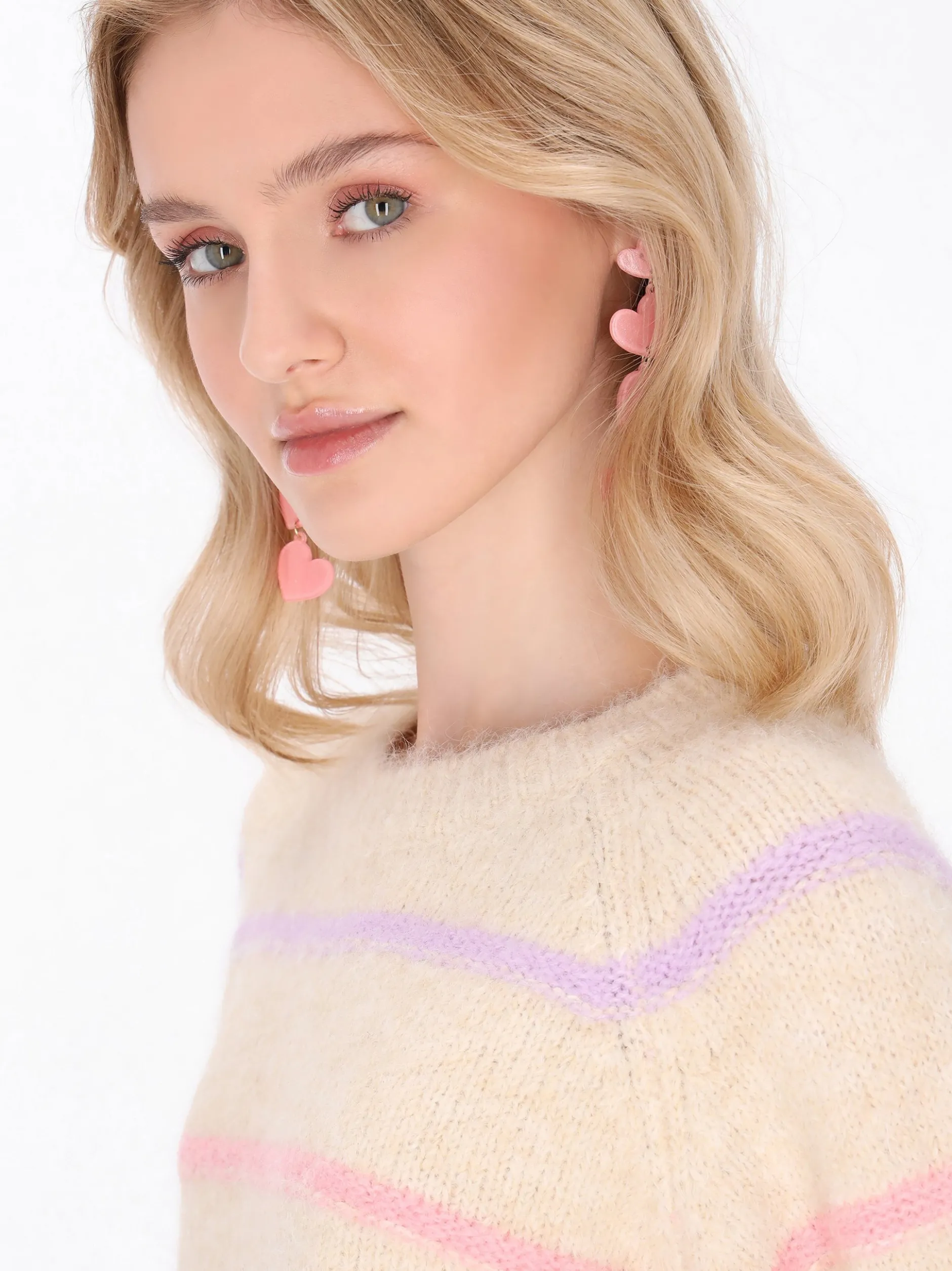 MyMo Damen Pullover in beige - Ausschnitt: Rundhals