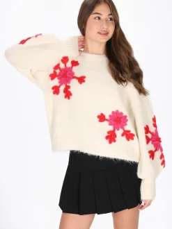 MyMo Damen Pullover in beige - Ausschnitt: Rundhals