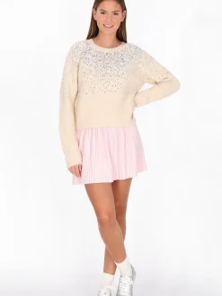 MyMo Damen Pullover in beige - Ausschnitt: Rundhals