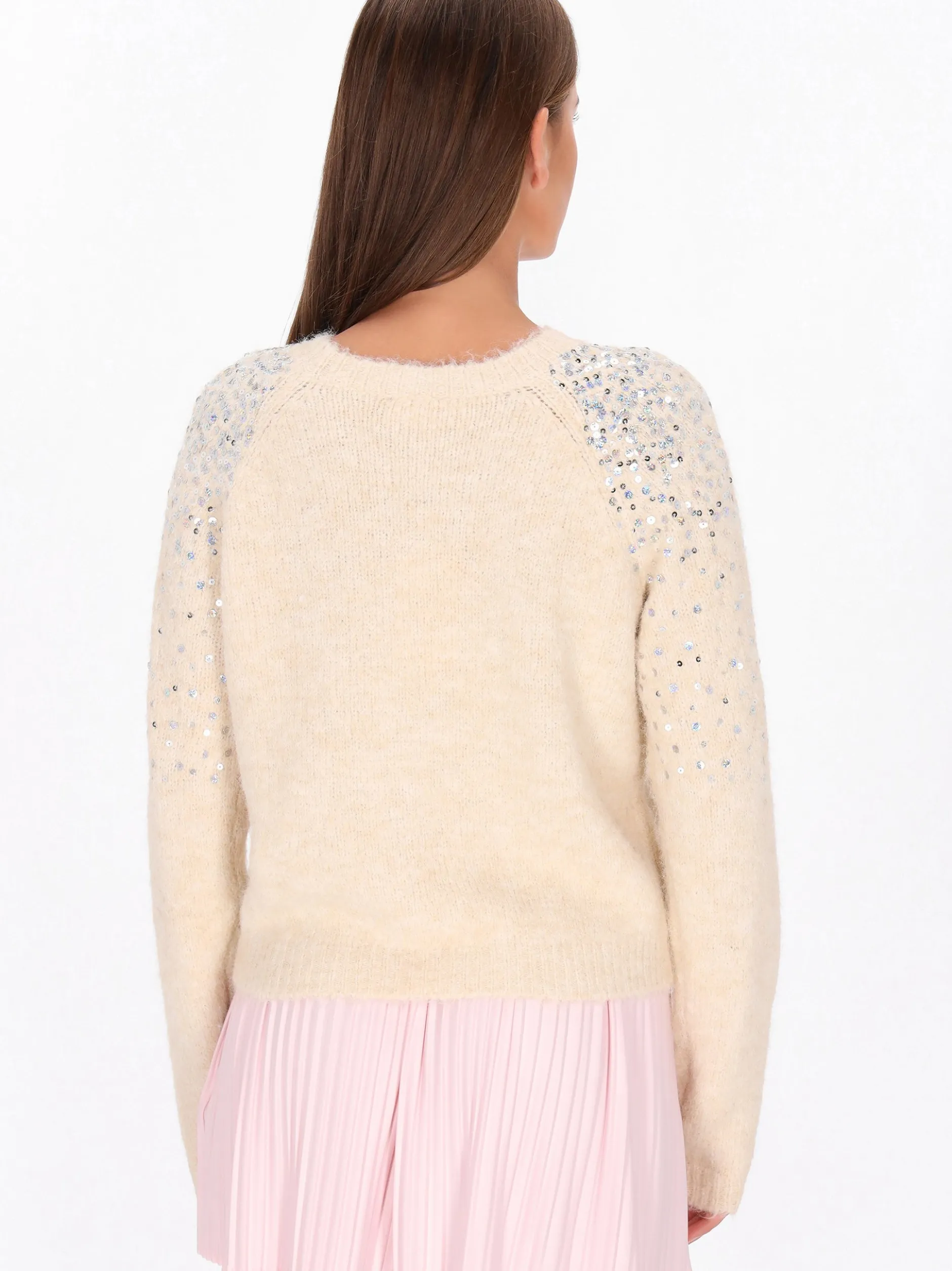 MyMo Damen Pullover in beige - Ausschnitt: Rundhals