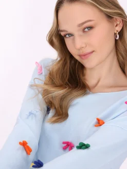 MyMo Damen Pullover in blau
