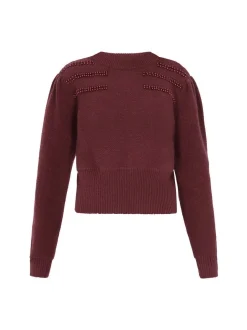 MyMo Damen Pullover in bordeaux - Ausschnitt: Rundhals