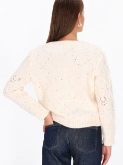 MyMo Damen Pullover in ecru - Ausschnitt: Rundhals