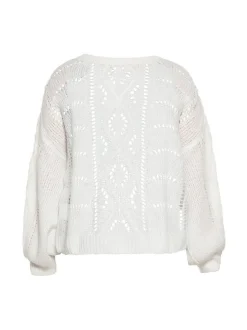 MyMo Damen Pullover in ecru - Ausschnitt: Rundhals
