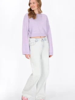 MyMo Damen Pullover in flieder - Ausschnitt: Rundhals