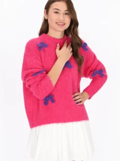 MyMo Damen Pullover in fuchsia