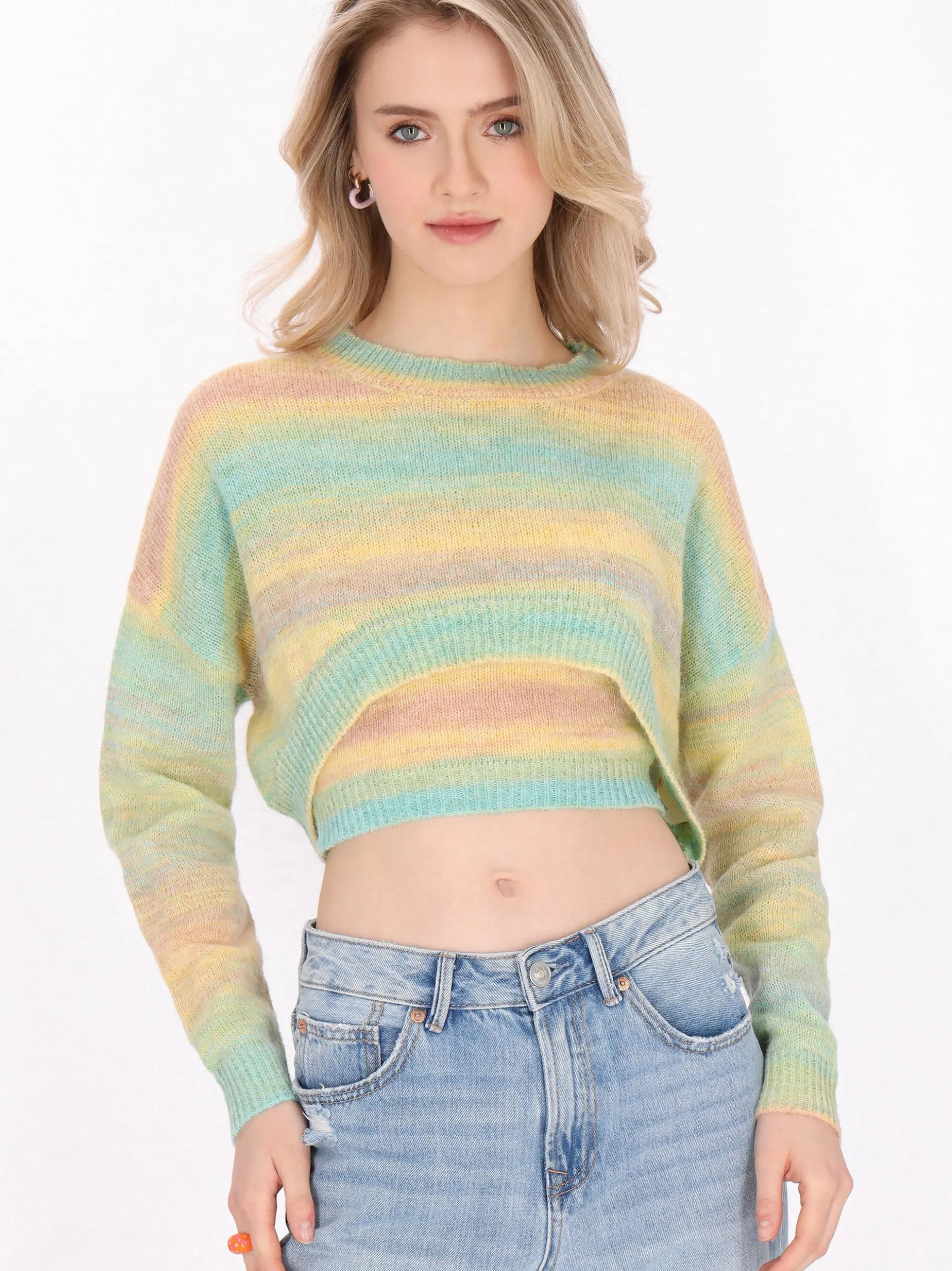 MyMo Damen Pullover in gelb