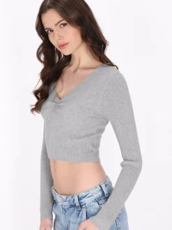 MyMo Damen Pullover in grau