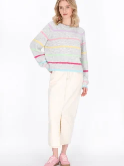 MyMo Damen Pullover in grau - Ausschnitt: Rundhals