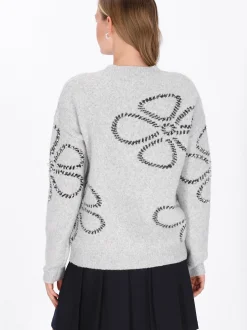 MyMo Damen Pullover in grau - Ausschnitt: Rundhals