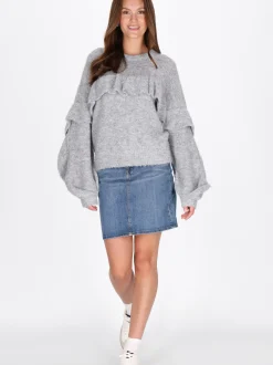 MyMo Damen Pullover in grau - Ausschnitt: Rundhals