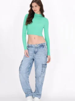 MyMo Damen Pullover in grün